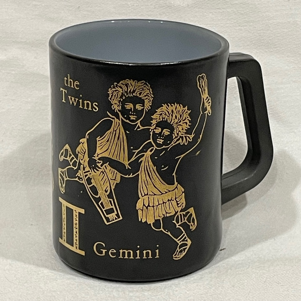 GEMINI Zodiac "The Twins" Vintage Federal Glass Mug